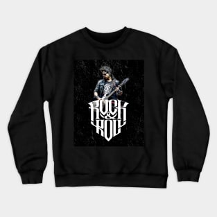 Rock and Roll: Guitarist No 2 on a Dark Background Crewneck Sweatshirt